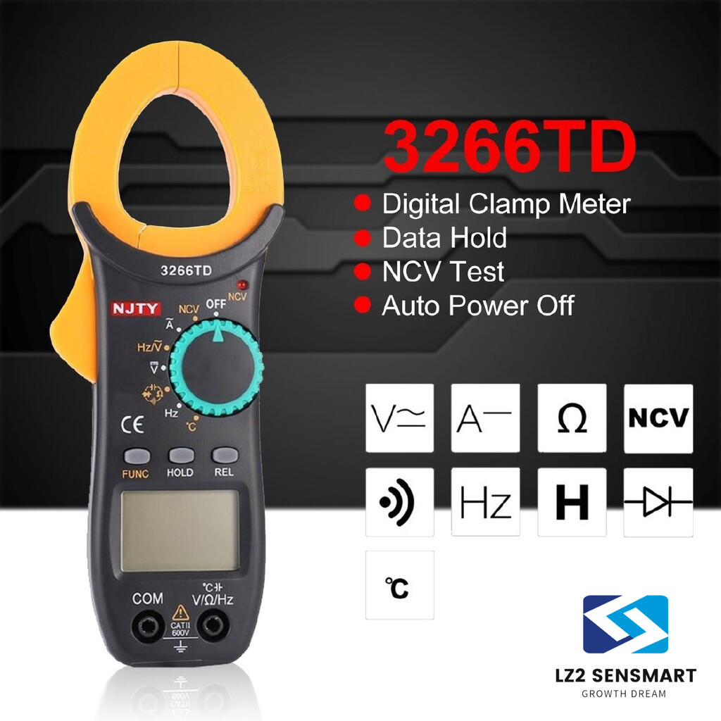3266TD กระเป๋า universal digital clamp meter, มัลติมิเตอร์, แอมป์มิเตอร์, วัดความจุ, อุณหภูมิและความ
