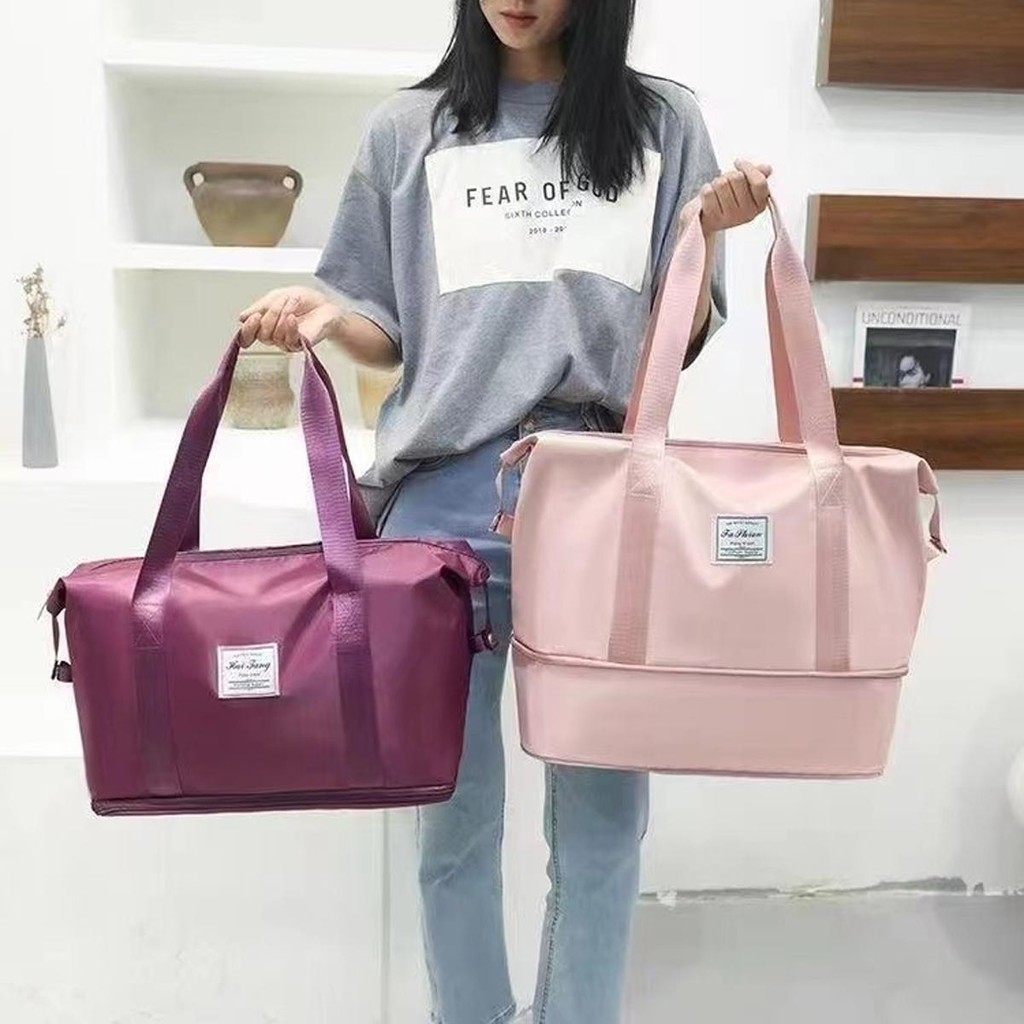 miss bag fashion1 กระเป๋าเดินทาง กระเป๋ากีฬา กันน้ำ ผ้าออกซ์ฟอร์ด กระเป๋าฟิตเนส เรียบง่าย แมทช์ง่าย แฟชั่น ฮอตฮิ