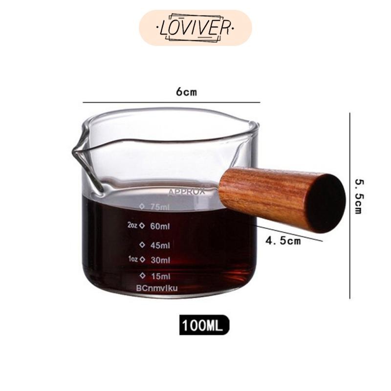 LOVIVER ความร้อน-resisting Espresso ถ้วยตวงไม้ Handle รูปที่ 4