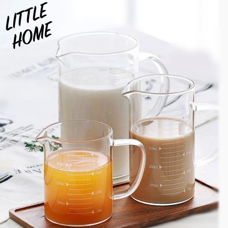 LITTLEHOME แก้วตวง​ ถ้วยตวง ขนาด 350ml 500ml 1000ml เข้าไมโครเวฟได้ แก้วชง​ชา​ แก้วชงกาแฟ​ เหยือกตวง (A0)