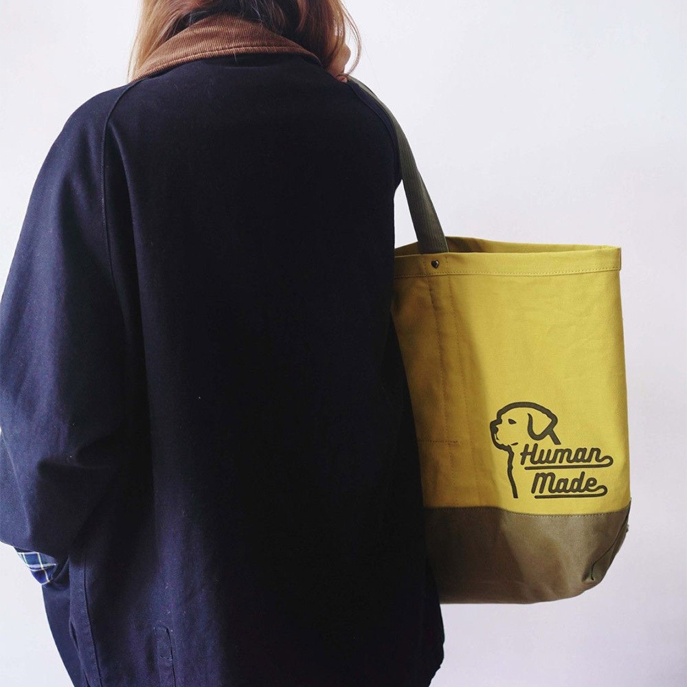 HUMAN MADE HUNTING TOTE BAG ขนาดใหญ่สีเหลือง