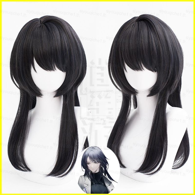Sy1 เส้นทางสู่ Nowhere คอสเพลย์วิกผมอะนิเมะผมผู้หญิง Man สีดํา Hairpiece Director cos วิกผมทนความร้อนปาร์ตี้ฮาโลวีน Y