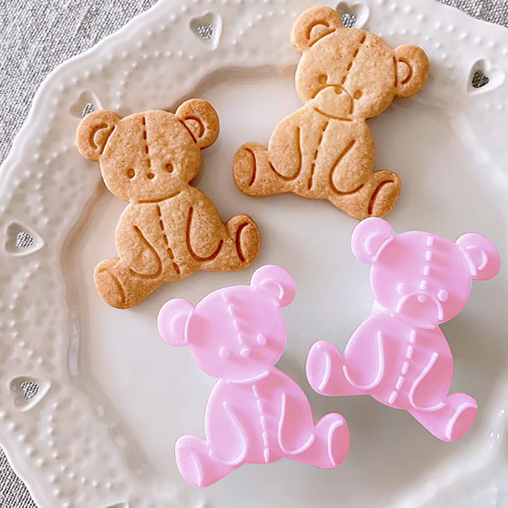 แม่พิมพ์คุกกี้หมีน่ารักคริสต์มาส DIY กดแม่พิมพ์บิสกิต Frostbite