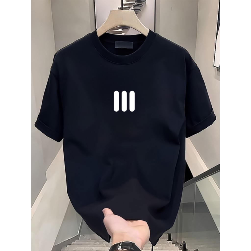 Woo Right เสื้อยืดแขนสั้นผ้าฝ้ายแท้ผู้ชายฤดูร้อนสบาย ๆ อินเทรนด์แบรนด์เสื้อ bottoming คอกลมหลวมครึ่งแขนผ้าฝ้ายเสื้อยืด
