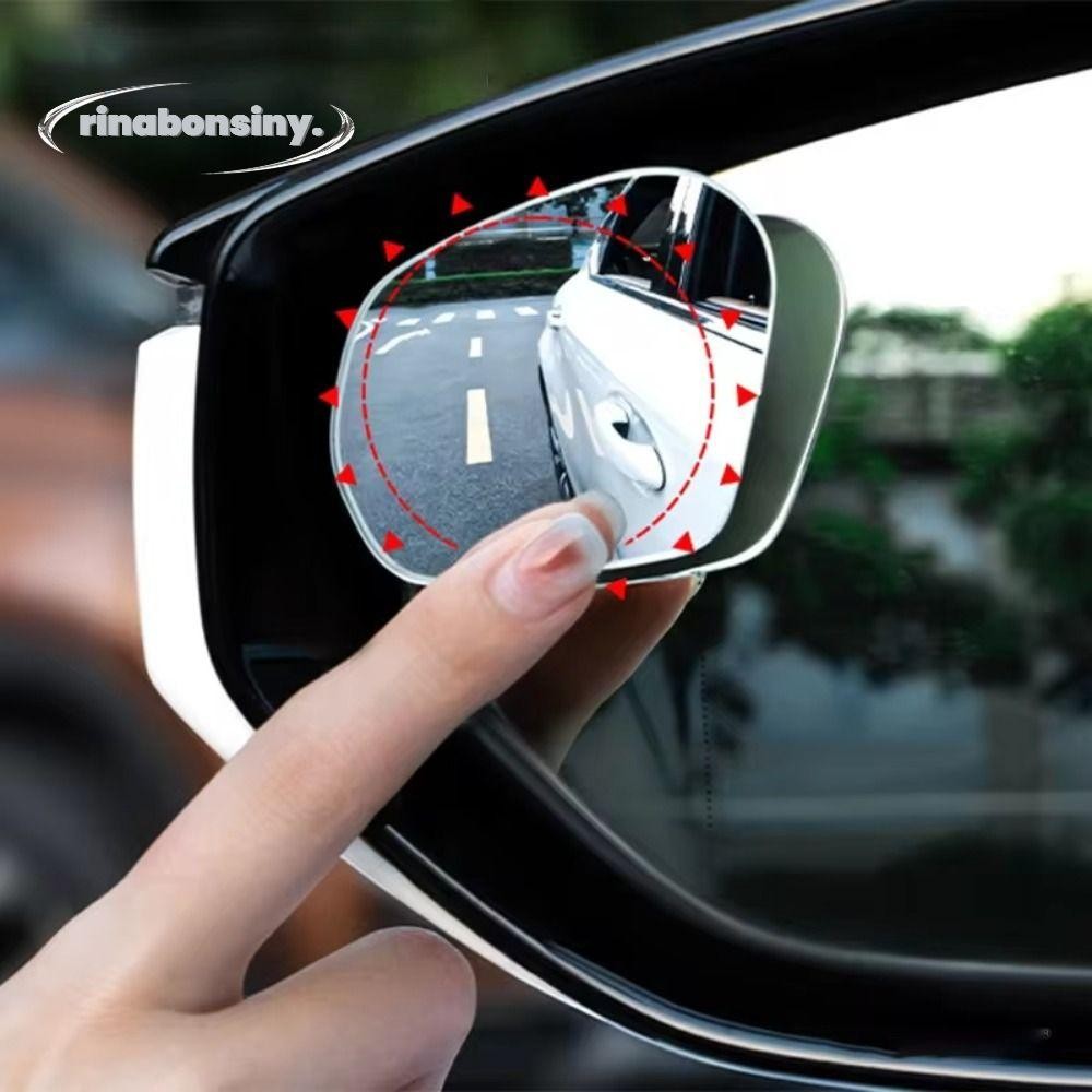 Rinabonsiny กระจกจุดบอด 2 ชิ้น, กระจกมองหลังแบบปรับได้ 360 องศา, กระจกเสริมไร้กรอบ HD มุมกว้างที่ปลอดภัย