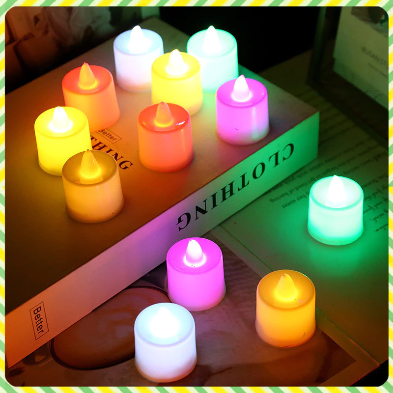 YTL โคมไฟเทียน LED เปลี่ยนสีอัตโนมัติ สำหรับตกแต่งบ้าน โคมไฟใส่ถ่าน