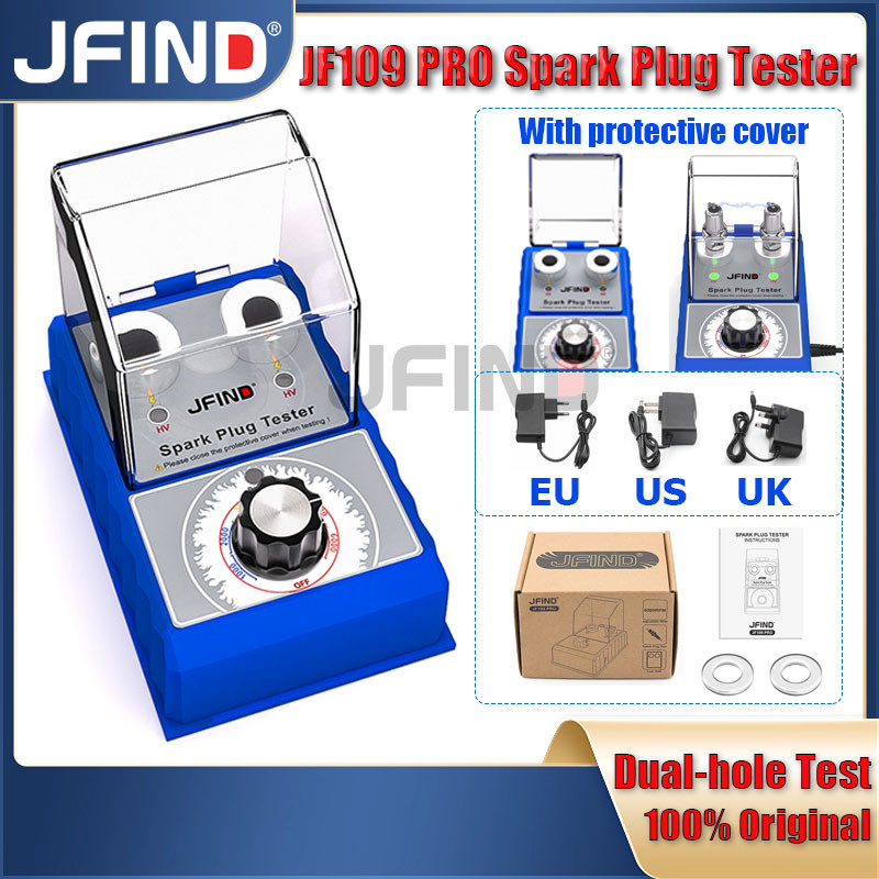 【สินค้าคงคลังในประเทศไทย】Jfind JF109 PRO 220V 110V รถ Spark Plug Tester สําหรับ Honda ระบบจุดระเบิดเครื่องทดสอบสําหรับ Yamaha ยานยนต์เครื่องมือวินิจฉัย Double Hole Analyzer