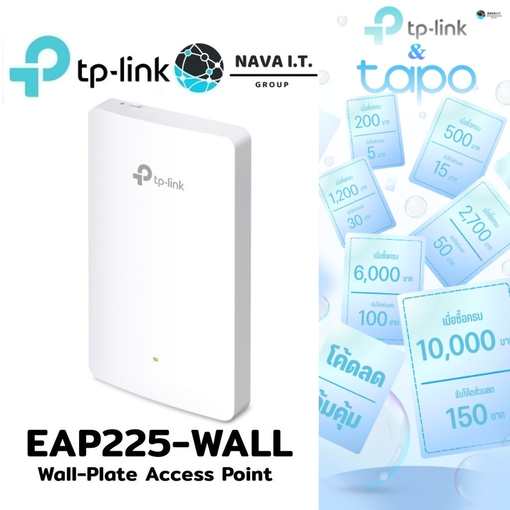 ⚡️กรุงเทพฯด่วน1ชั่วโมง⚡️ TP-LINK EAP225-WALL OMADA AC1200 WIRELESS MU-MIMO WALL-PLATE ACCESS POINT