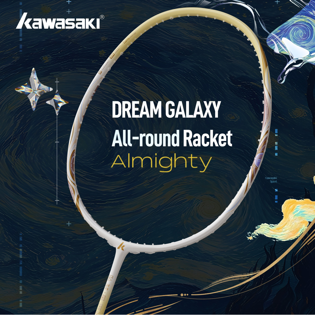 KAWASAKI ไม้แบดมินตันคาวาซากิ DREAM GALAXY 5U 18-30LBS คาร์บอนเต็มเหมาะสําหรับผู้เล่นเริ่มต้นแร็กเก็ตรอบด้าน