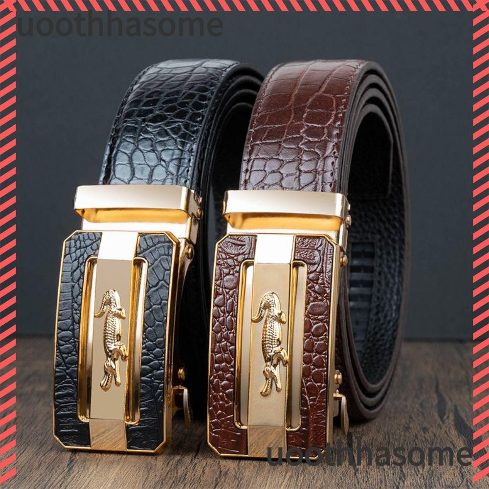Uoothasome เข็มขัดหนังธุรกิจ, รูปแบบจระเข้หนัง PU เข็มขัดหัวเข็มขัดอัตโนมัติ, แฟชั่นการออกแบบหรูหราเข็มขัดวินเทจสําหรับ Man