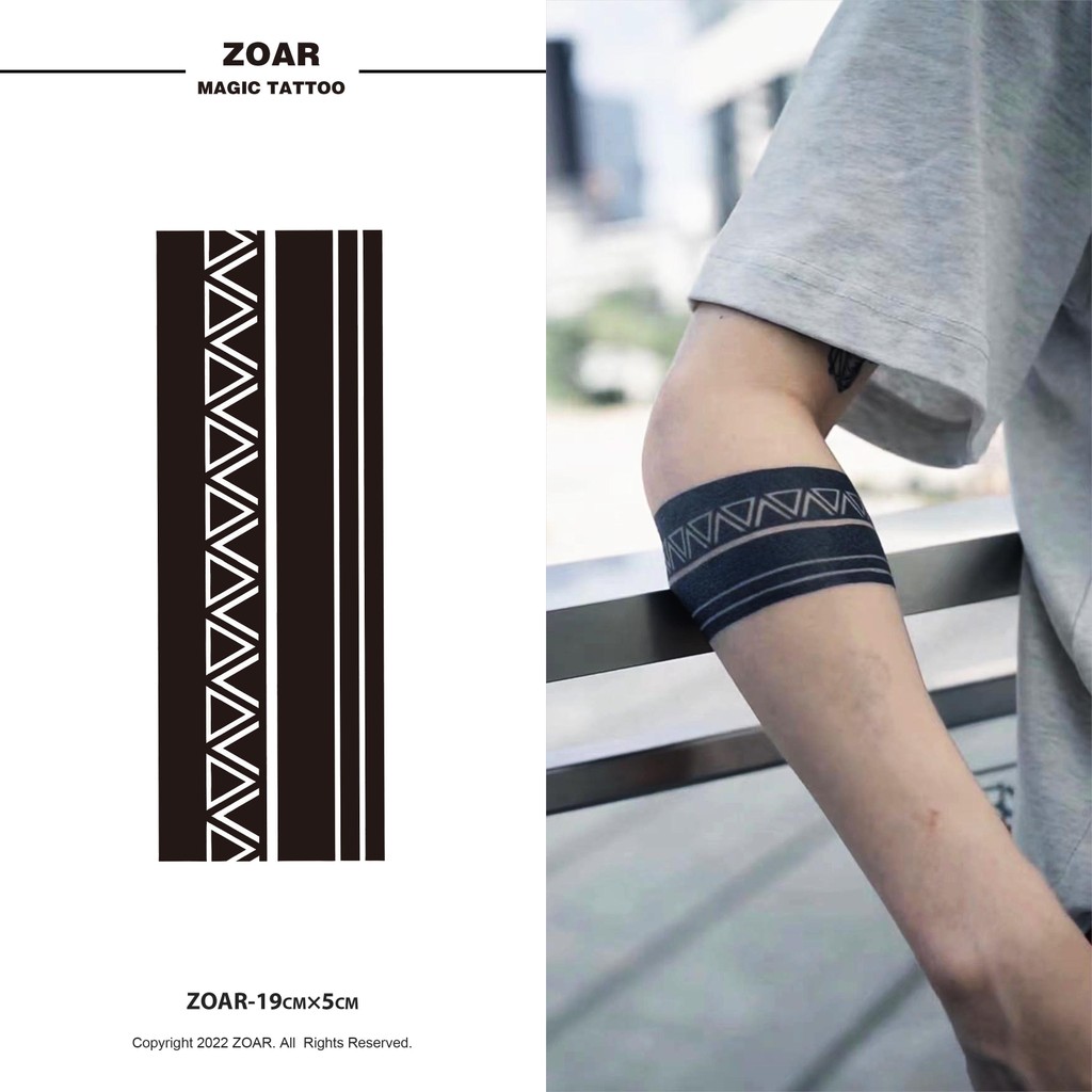 ZOAR-341 แทททูกันน้ำ สติ๊กเกอร์แทททูสมุนไพรแขน  กันน้ำ กันรอยขีดข่วน ติดทนนาน กึ่งถาวร