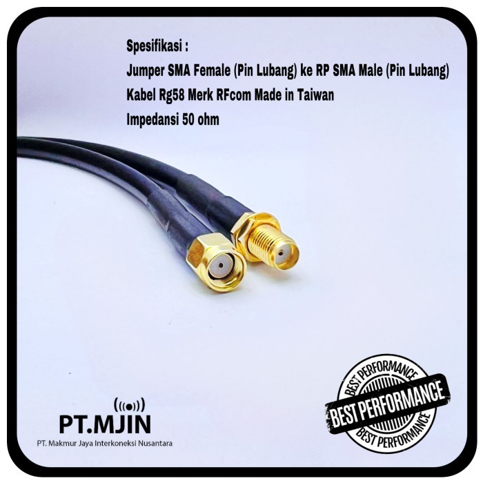 LP Cable Jumper Rg58 RP SMA ชายกับ SMA หญิง Rg58 ยาว 5 เมตร