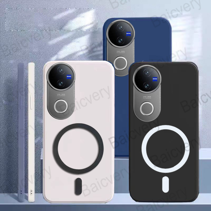 ปลอกสําหรับ VIVO V50 5G V2427 Pro ฝาครอบเคลือบสีสันสดใสพร้อมสติกเกอร์แม่เหล็ก