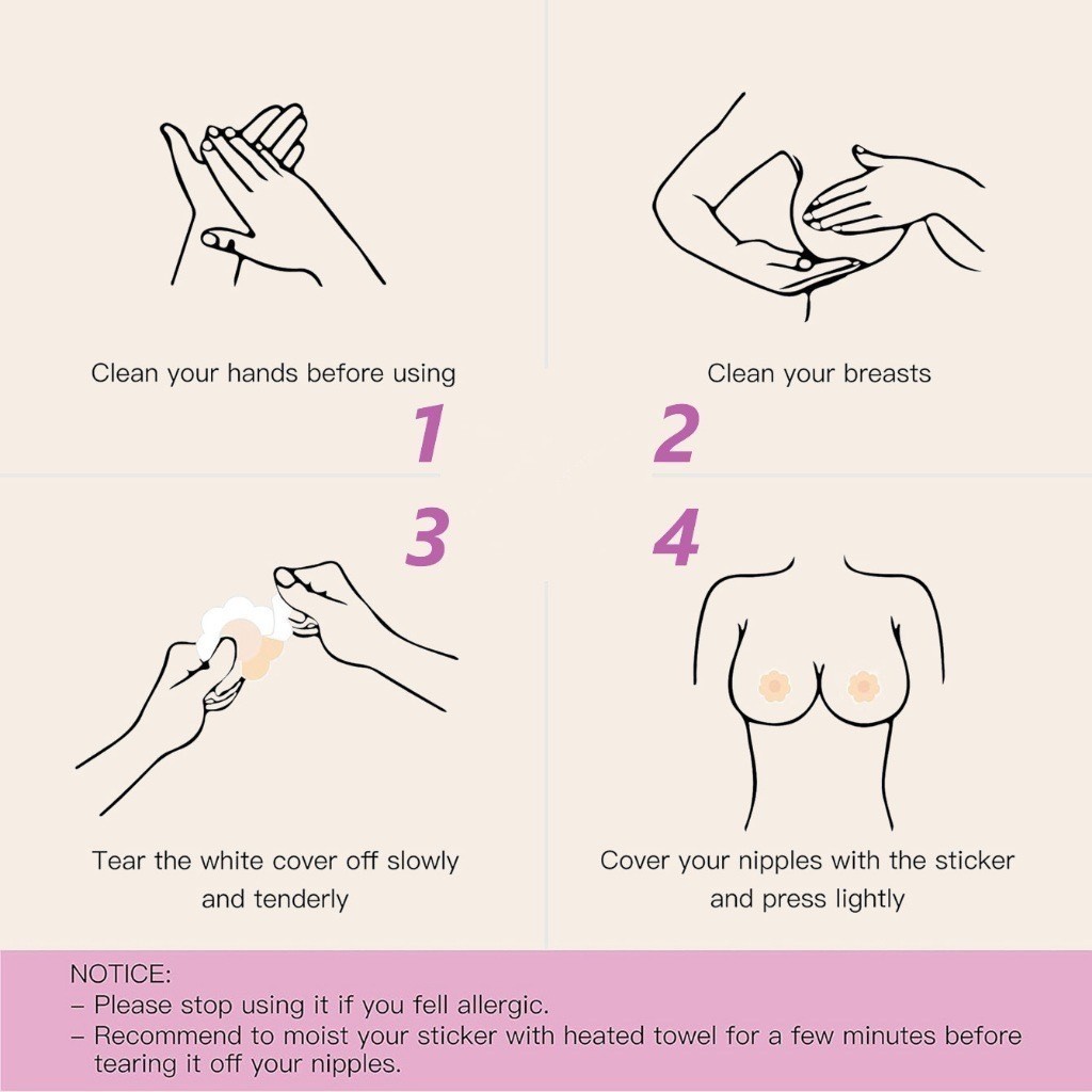 10PCS สติ๊กเกอร์ล่องหน แบบใช้แล้วทิ้ง สติ๊กเกอร์หน้าอกไร้รอยต่อ บางและเบามาก ผ้าไม่ทอ - รูปที่ 3