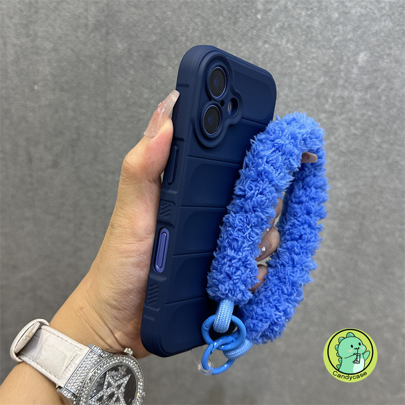 ปลอกPlushสําหรับOPPO Reno 14 14F A5 A5X A5 Pro 5G 4G Simple 3Dฝาครอบน่ารักการ์ตูนCandyสีสายรัดข้อมือกันกระแทกSlip Matte Soft Case