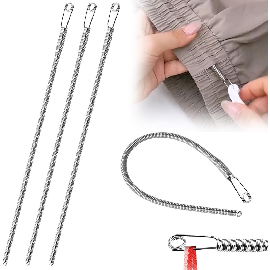 ที่ร้อยเชือกเอวเสื้อผ้า Spring Loop Threader สำหรับเชือกฮู้ด กางเกงวอร์ม และงานเย็บซ่อม