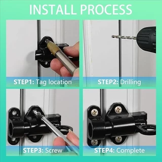 กลอนล็อคประตู สลักปิดตัวเอง แบบสปริงเด้งกลับ Self-Closing Latches กลอนประตูเหล็ก หน้าต่าง