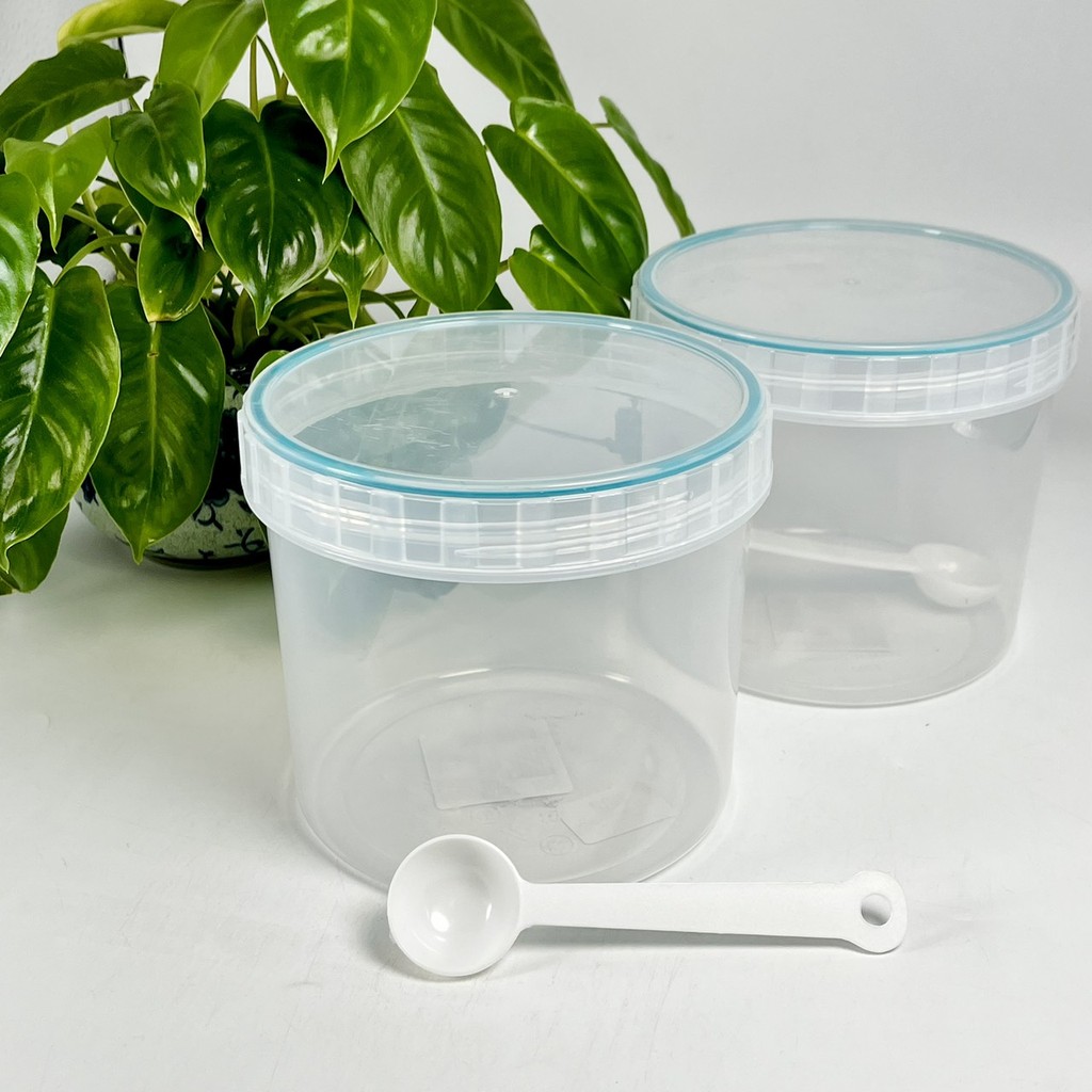Cookware คุกแวร์ กระปุกพลาสติก ฝาซีล ปากแบบกลม 350/1000/1200ml by กำตังค์