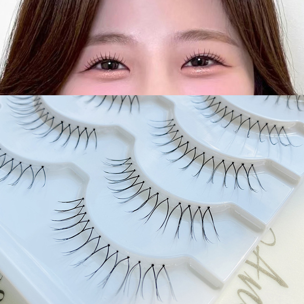 Qizhan365-2025: 1 ชุดจริงๆ แฟชั่นตาสวย U-Shaped Cat Girl Group ขนตาปลอม