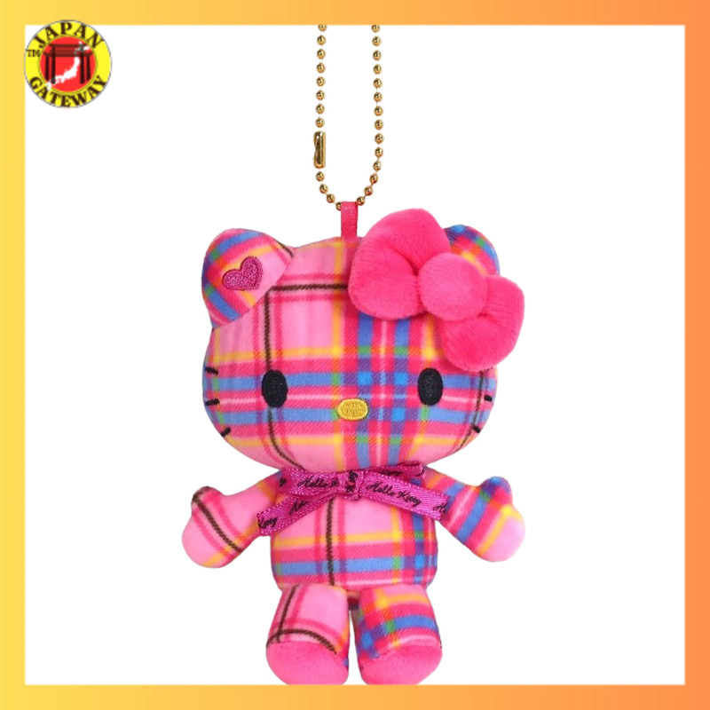 บริษัท นาคาจิมะคอร์ปอเรชั่น (Nakajima Corporation) คอลเลกชันมาสคอตฮัลโหลคิตตี้ ลายตาราง สีชมพู 19910