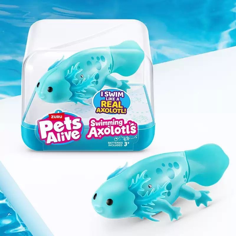 ใหม่แปลกใจตุ๊กตา zuru สัตว์เลี้ยงมีชีวิตอยู่ฉันว่ายน้ำเหมือนจริง axolotl เด็กอาบน้ำอิเล็กทรอนิกส์สหายไฟฟ้าจำลองน้ำสาด