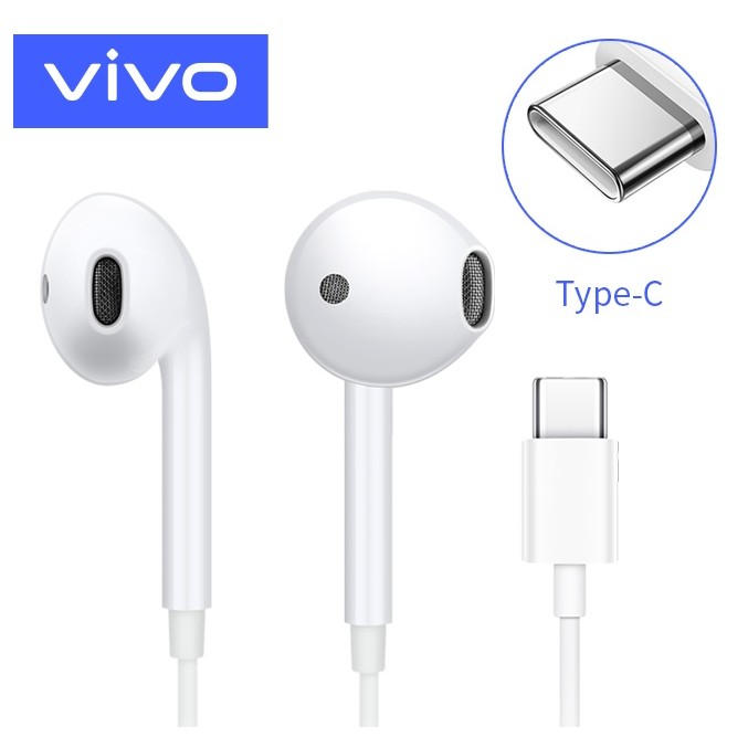 หูฟัง Vivo Type C X50 หูฟังสเตอริโอชุดหูฟังเสียงความละเอียดสูงพร้อมไมโครโฟน