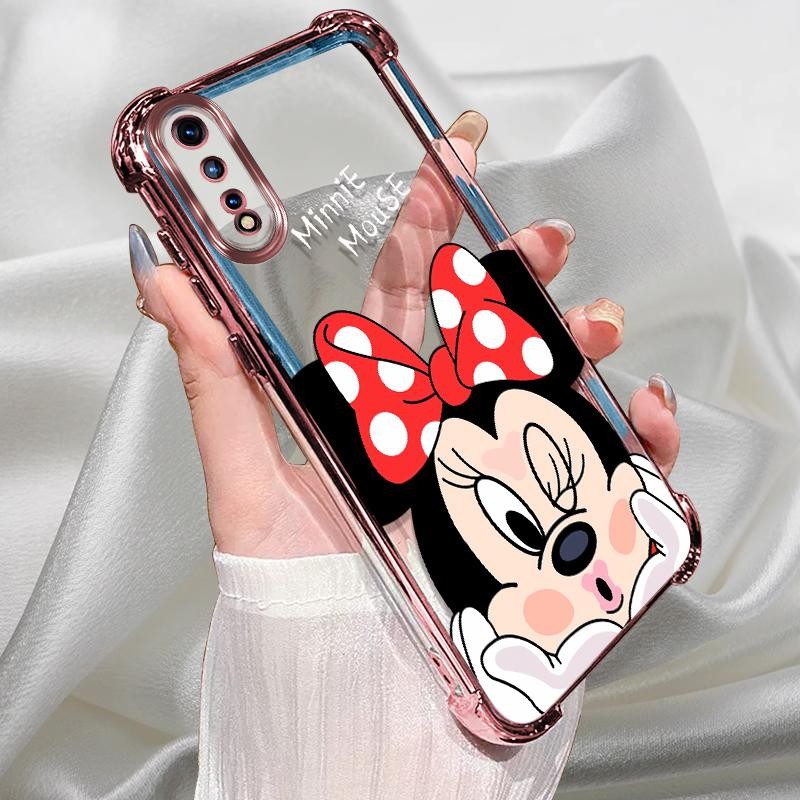 สําหรับ Vivo S1 กรณีสีชมพูชุบซิลิโคน TPU น่ารักปกหลังกันกระแทกการ์ตูนป้องกันเคสโทรศัพท์ Vivo 1907 S1 ปลอก - รูปที่ 3