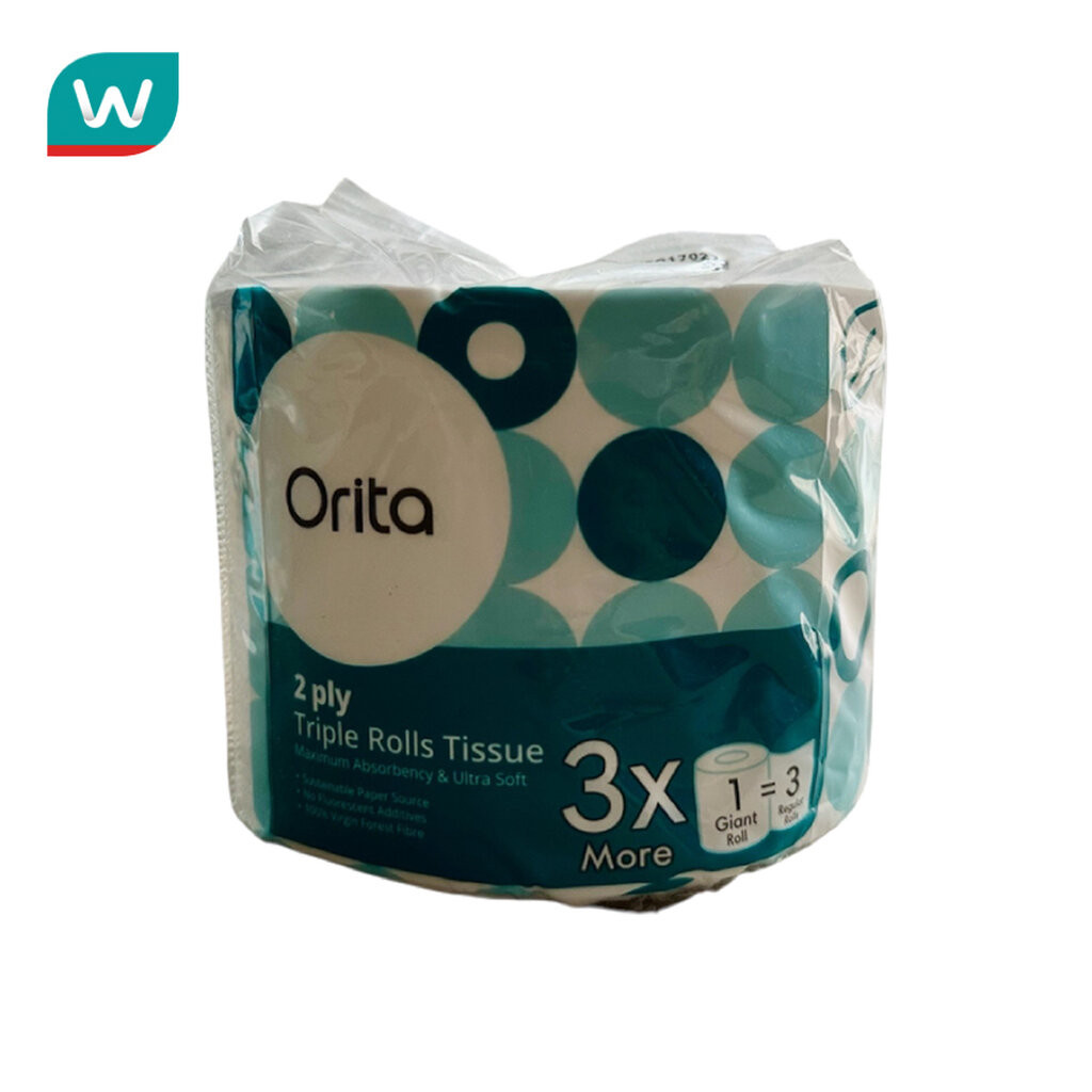 Orita โอริต้า กระดาษทิชชูม้วน ทริเปิ้ลโรล 1ม้วน (ความยาว 50เมตร)