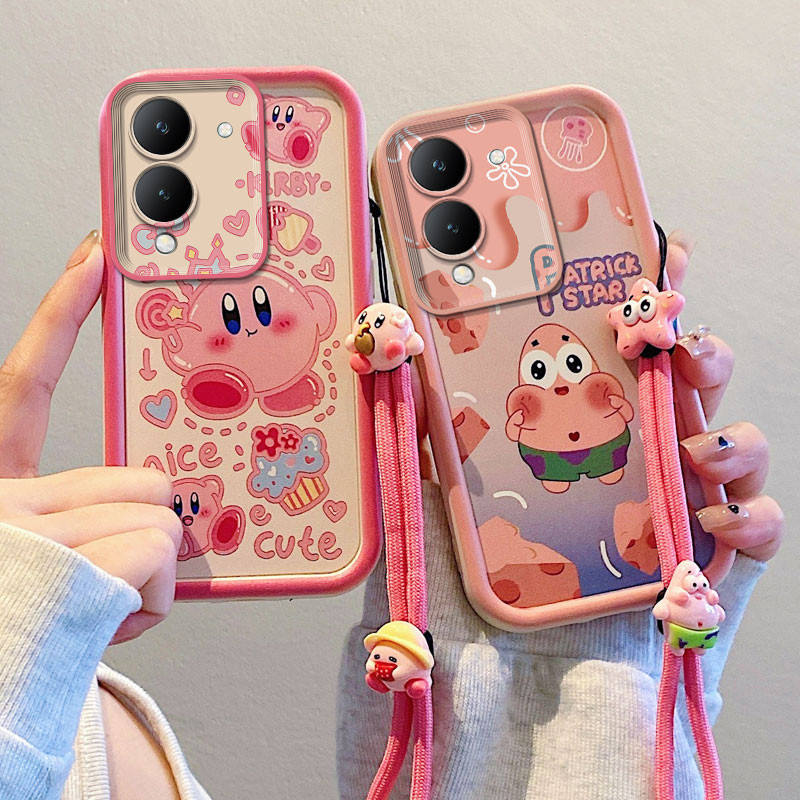 เคส Vivo Y04(4G) สีชมพู KT Cat/Fart Strawberry Bear/Cheese Pie Superstar/Kuromi Grid/Frog Crown/Kirby เคสโทรศัพท์ซิลิโคน