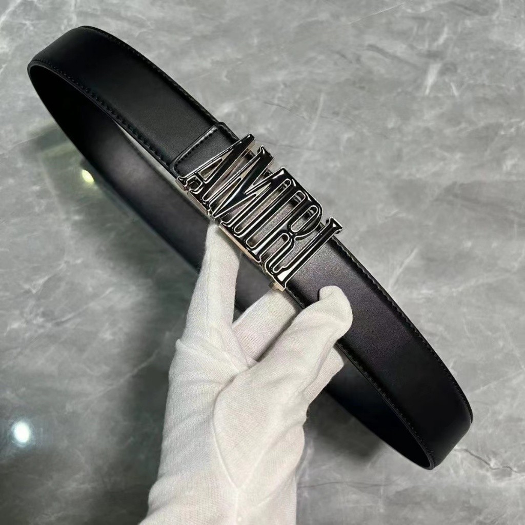 2024 สไตล์ใหม่ Amiri Amiri เข็มขัดแฟชั่นหนังแท้ คุณภาพสูง ทนทาน สไตล์ธุรกิจ เข็มขัดผู้ชาย lelaki