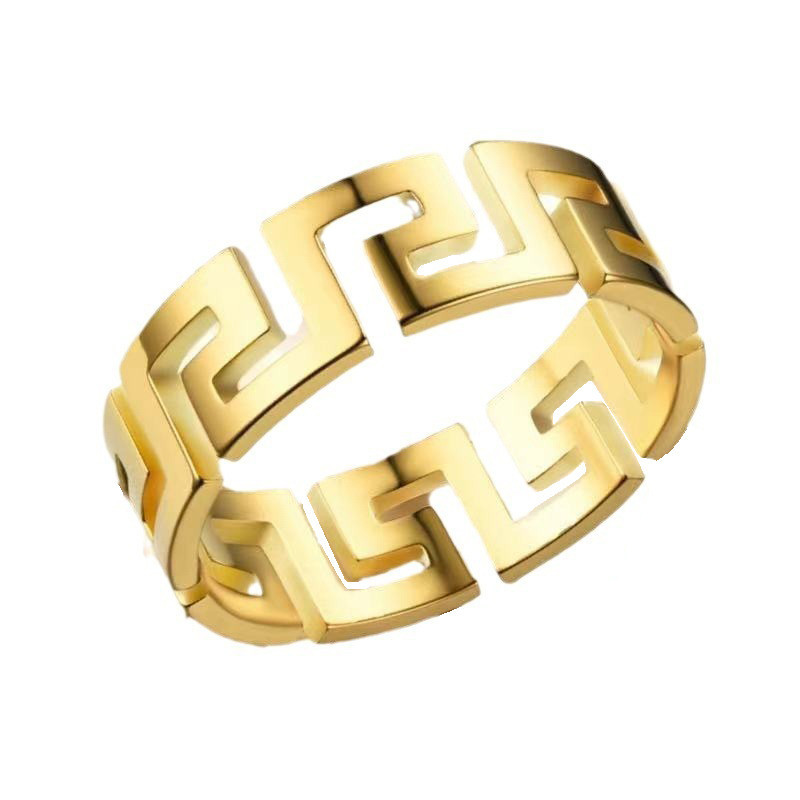 เครื่องประดับ สร้อยคอ จี้แหวนไทเทเนียม แบบกลวง สเตนเลส สไตล์วินเทจ คลาสสิก หรูหรา สําหรับทุกเพศ ทุกวัย - รูปที่ 7