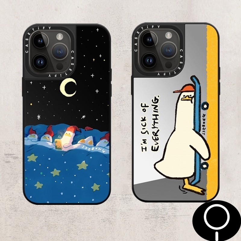 คุณภาพสูง CASETi SSEBONG เป็ดมาถึง Magnetic Hard Case สําหรับ iPhone 16 16Pro 15 14 Plus 13 12 11 Pro Max ฝาครอบกระจก