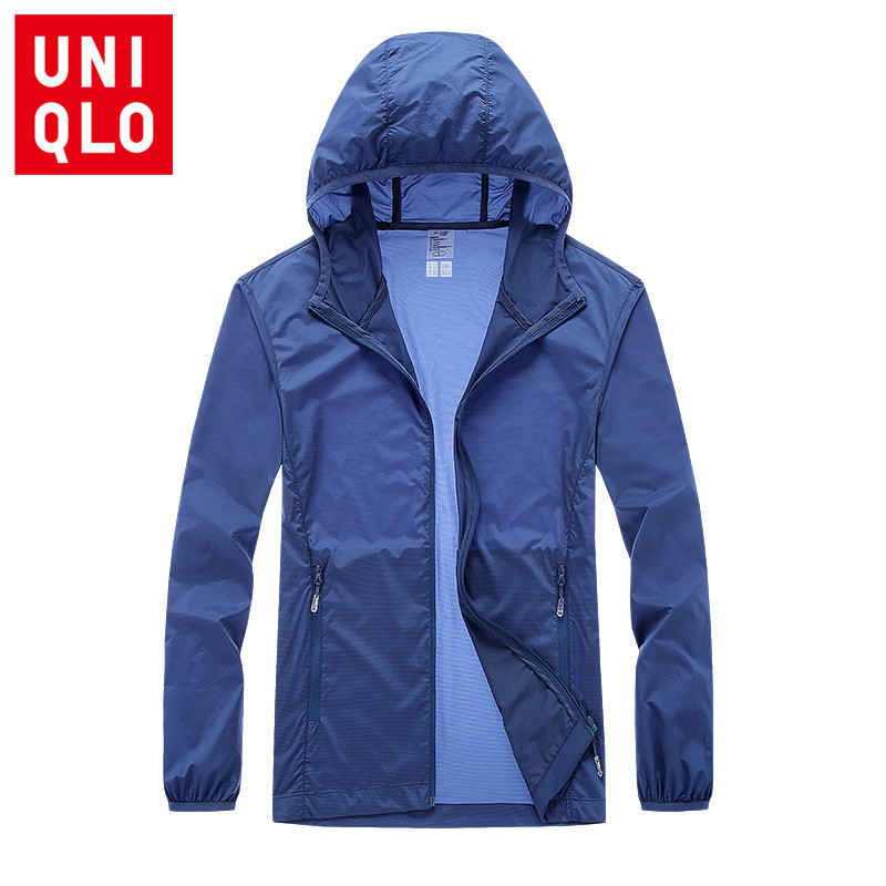 Uniqlo M-5XL เสื้อแจ็กเก็ต เสื้อกันฝน กันฝน ระบายอากาศ กันน้ํา มีฮู้ด บาง แจ็กเก็ตบังแดด กันแดด สําหรับทุกเพศ ทุกวัย