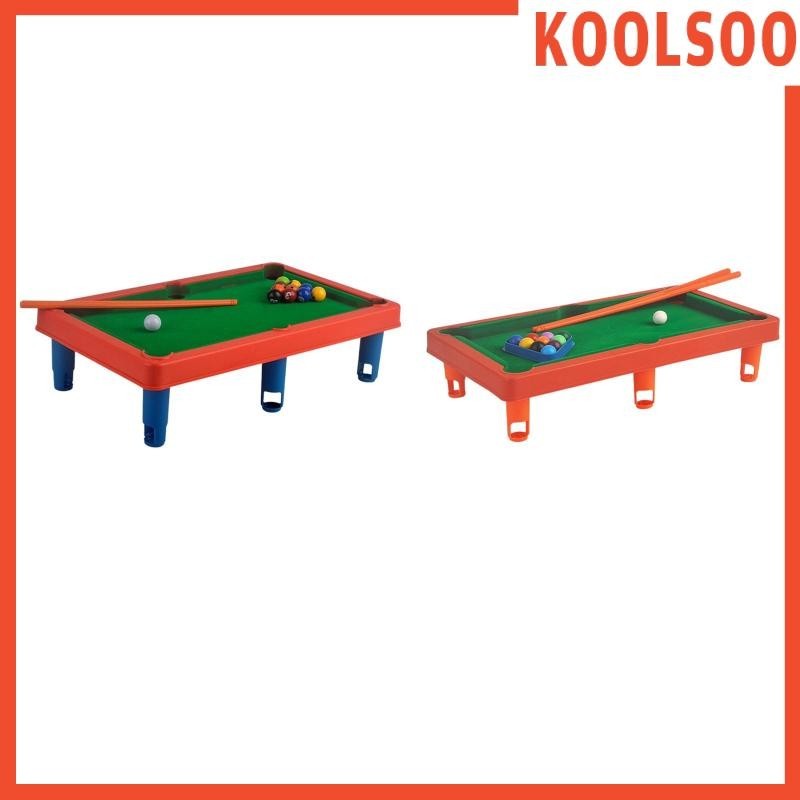 [Koolsoo] ชุดโต๊ะบิลเลียด โต๊ะสนุกเกอร์ ขนาดเล็ก พร้อมชั้นวางสามเหลี่ยม ของเล่นสําหรับเด็ก ครอบครัว