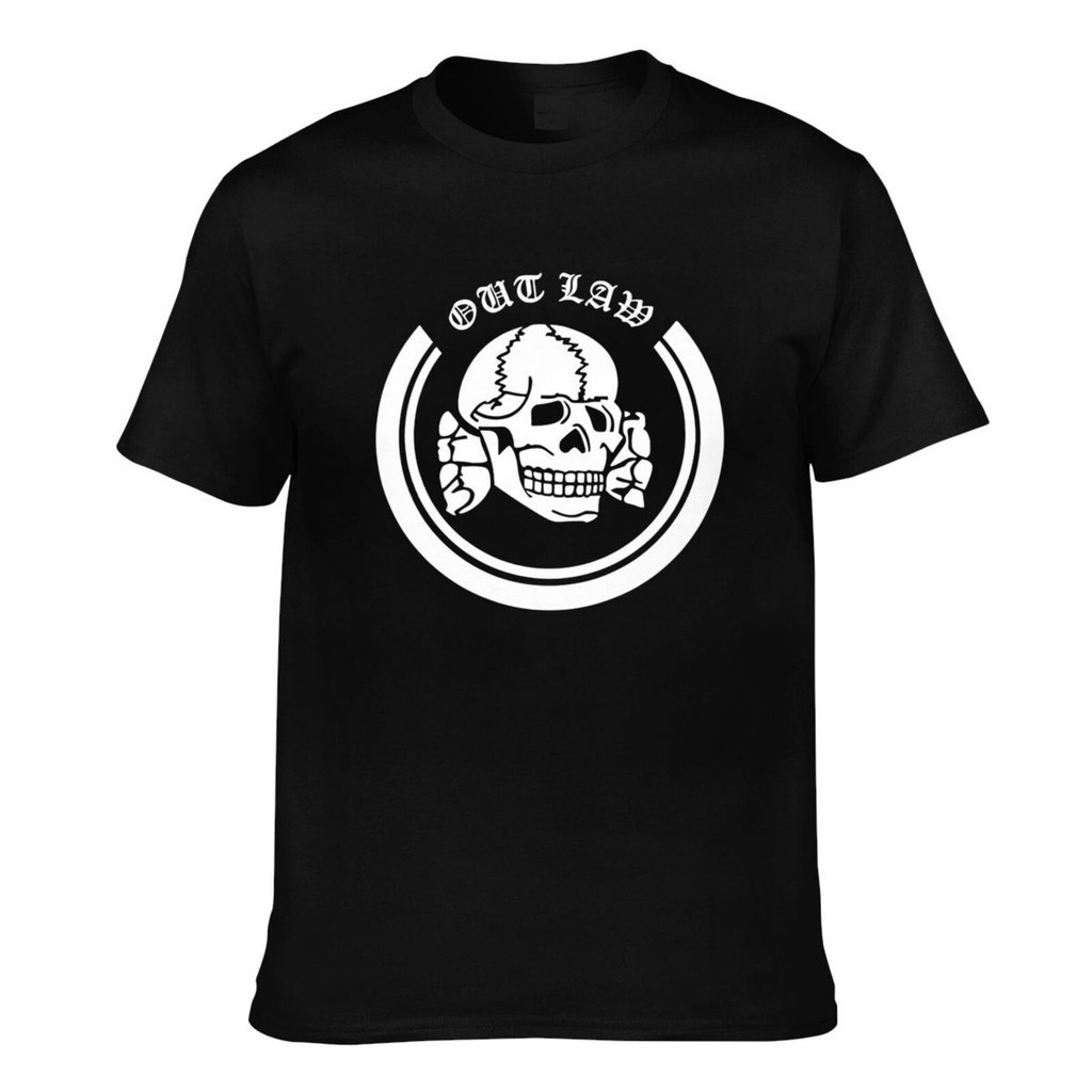 Local Outlaws Skull 1% Biker Mc เสื้อยืดพิมพ์ลายคุณภาพสูงสําหรับผู้ชาย
