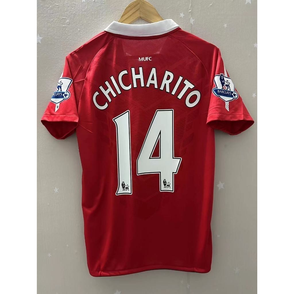 เสื้อยืดฟุตบอล Manchester United Home Retro Jersey คุณภาพสูง ออกแบบเองสำหรับ ROONEY, CHICHARITO และ 