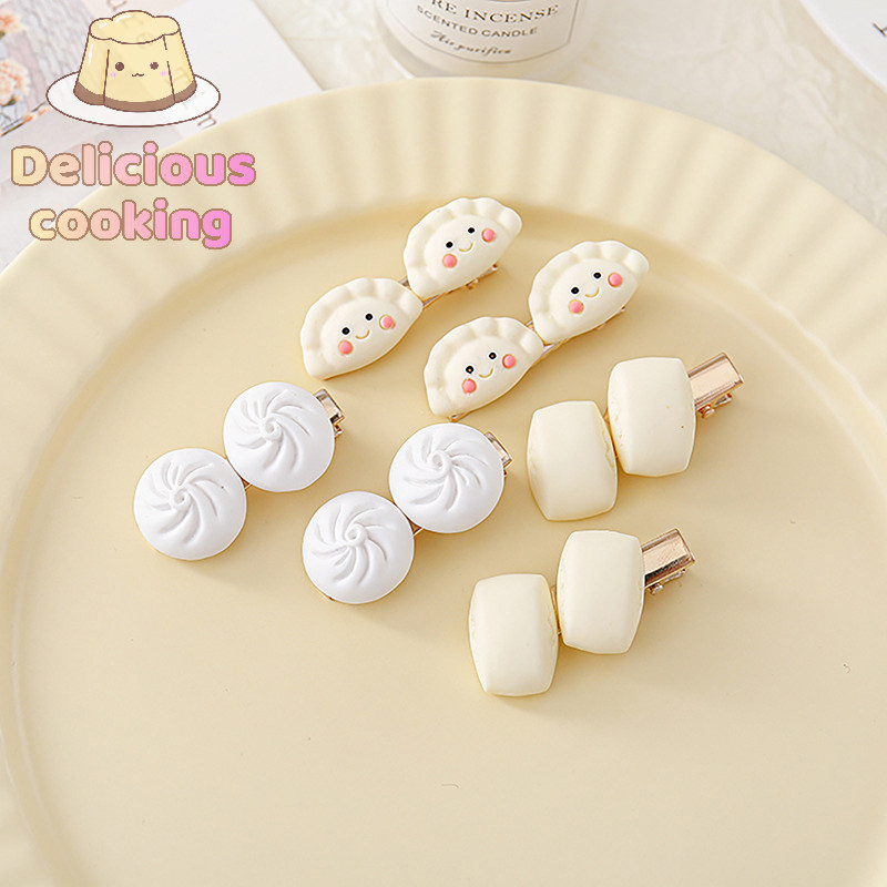 [ทําอาหารแสนอร่อย] ขนมปังอาหาร เกี๊ยว ซาลาเปานึ่งสําหรับผู้หญิงสาวเกาหลีด้านเล็ก BB กิ๊บน่ารักหวาน หมวก เครื่องประดับผม [ใหม่] - รูปที่ 3