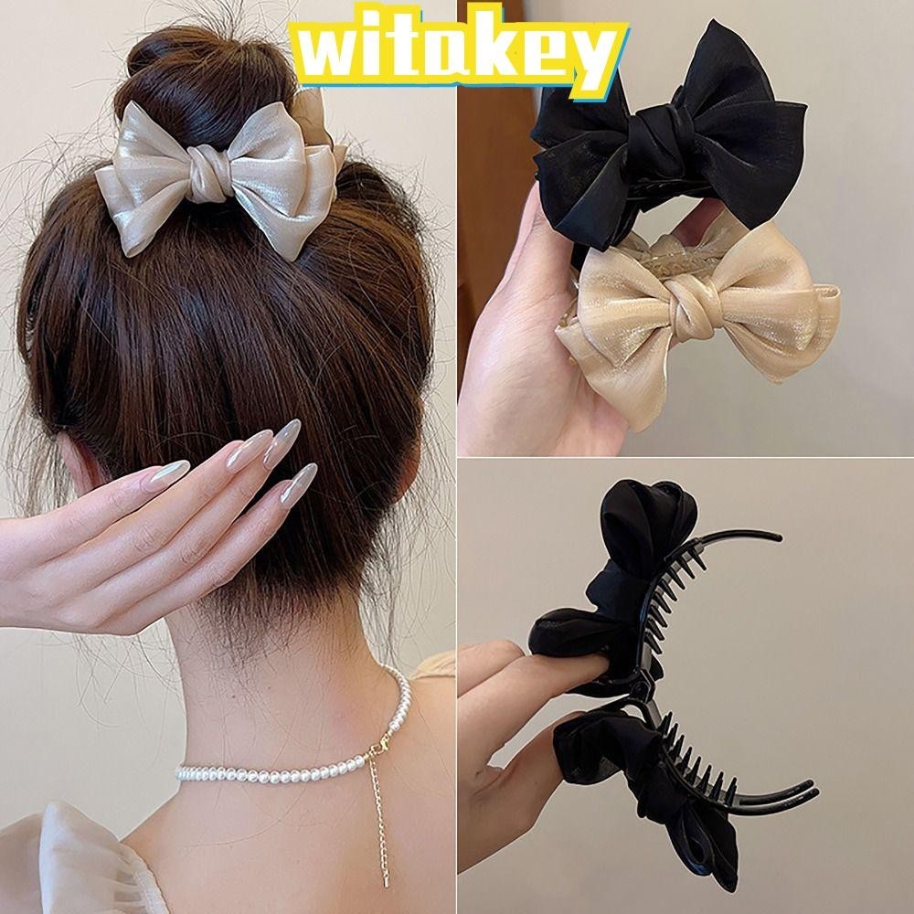 Witakey กิ๊บติดผม ประดับโบว์ หรูหรา เครื่องประดับ สําหรับผู้หญิง