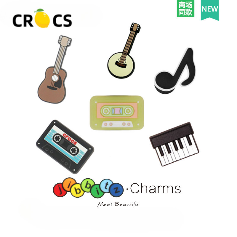 ใหม่ อุปกรณ์เสริม เทปติดรองเท้า crocs ลายดอกไม้ DIY สําหรับตกแต่งกีตาร์