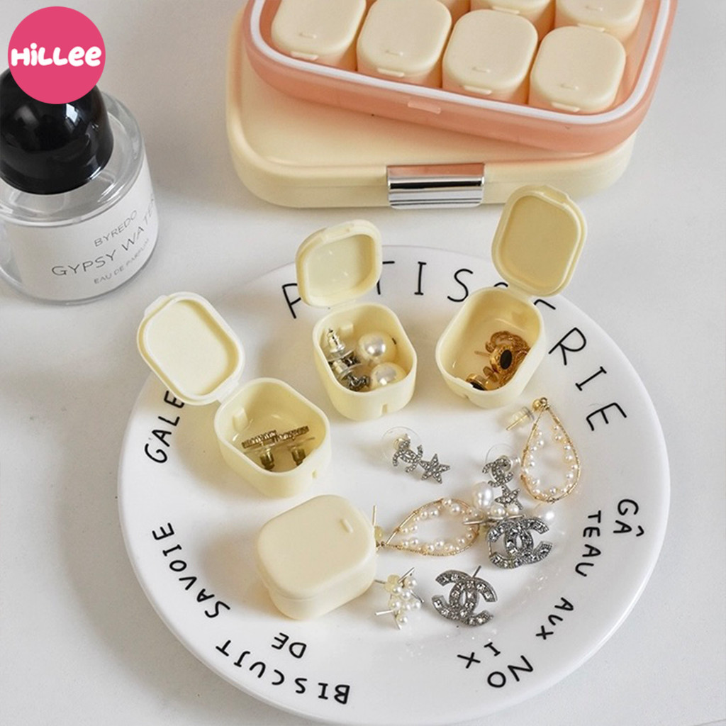 กล่องพลาสติก ทรงสี่เหลี่ยม ขนาดเล็ก พร้อมฝาปิด สําหรับเก็บเครื่องประดับ ต่างหู แหวน สร้อยคอ