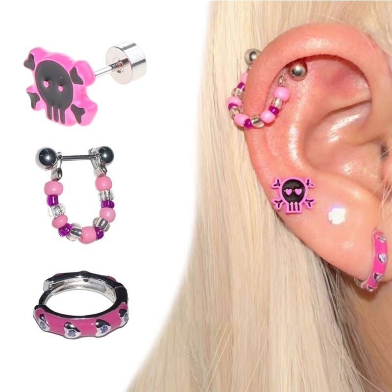 Lun Sparkling Ear Accessory Ear Pins Ear Studs Ear Buckles วัสดุโลหะผสมสําหรับ Egirls