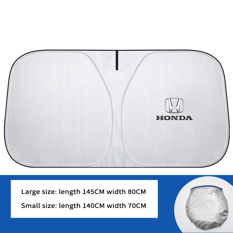 Honda ม่านบังแดดรถยนต์ Anti-UV รถด้านหน้ากระจก Sun Shield Shade ฝาครอบป้องกันแสงแดดสําหรับ Honda HR-V City Jazz BR-V WR-V CR-V Civic Accord - รูปที่ 2