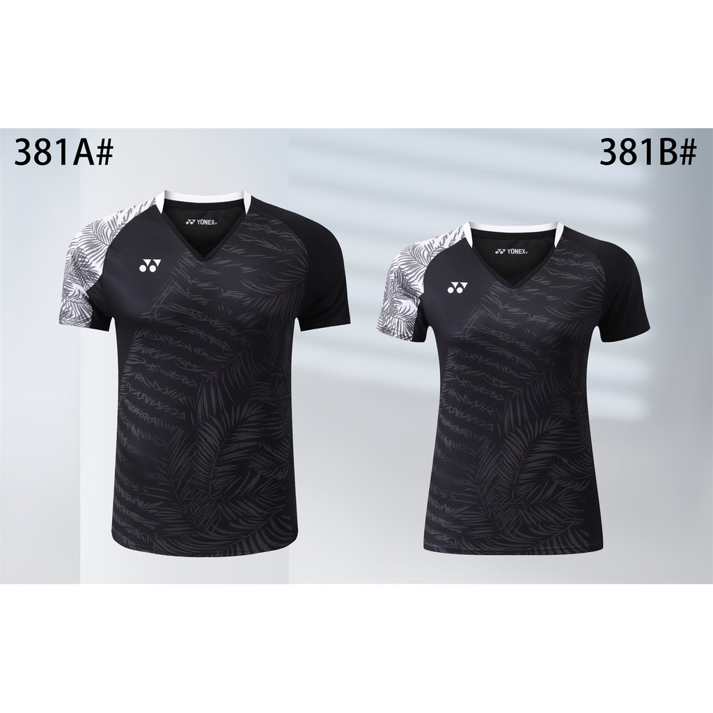 พร้อมส่ง เสื้อกีฬาแบดมินตัน ระบายอากาศ แห้งเร็ว สีดํา และสีฟ้า 381