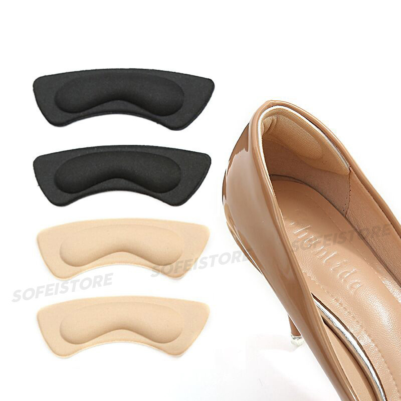 (2คู่)นุ่มฟองรองเท้าส้นสูง Insoles ส้นเท้าติดแผ่นป้องกันอาการปวดเบาะลม