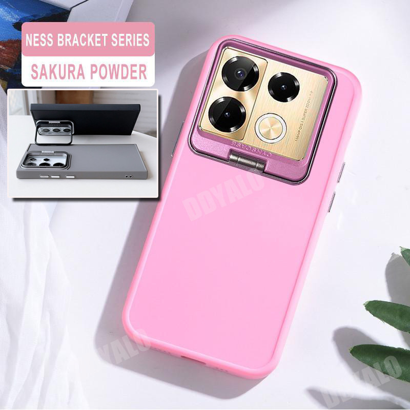เคสโทรศัพท์มือถือ ยางนิ่ม ผิวด้าน กันกระแทก พร้อมขาตั้งกล้อง สําหรับ Infinix Note 40 Pro 5G 30 Smart 8 7 6 5 Hot 40i 30 10 11 Play