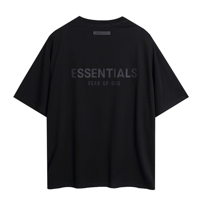 T-Shirtเสื้อยืดแขนสั้นคอกลมเสื้อยืดแขนสั้น พิมพ์ลายตัวอักษร ESSENTIALS แถวคู่ พลัสไซซ์ สไตล์สตรีทCotton 100% S-5XL S-5