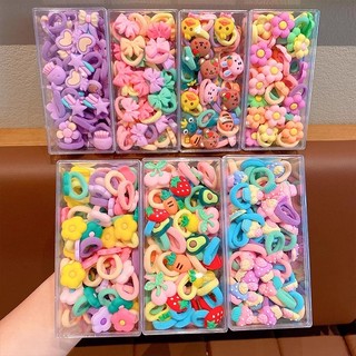 10Pcs Korean Style Baby Girls Elastic Seamless Rubber Hair Band Baby Ponytail Set Hair Tie Set