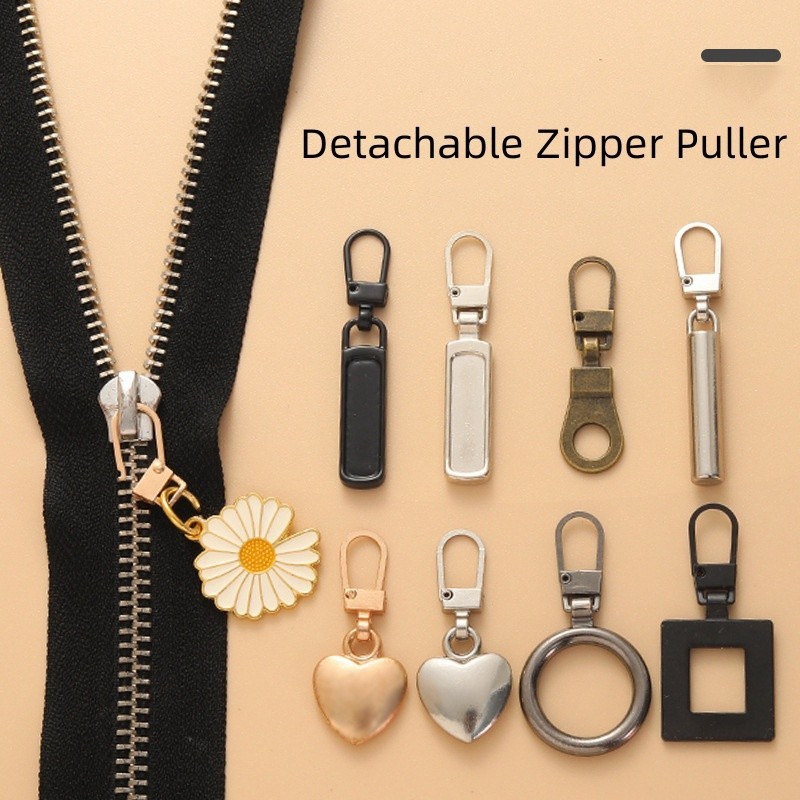 Mika STORE  ▏อะไหล่ที่ดึงซิป โลหะ ลายดอกเดซี่ ถอดออกได้ DIY สําหรับซ่อมแซม