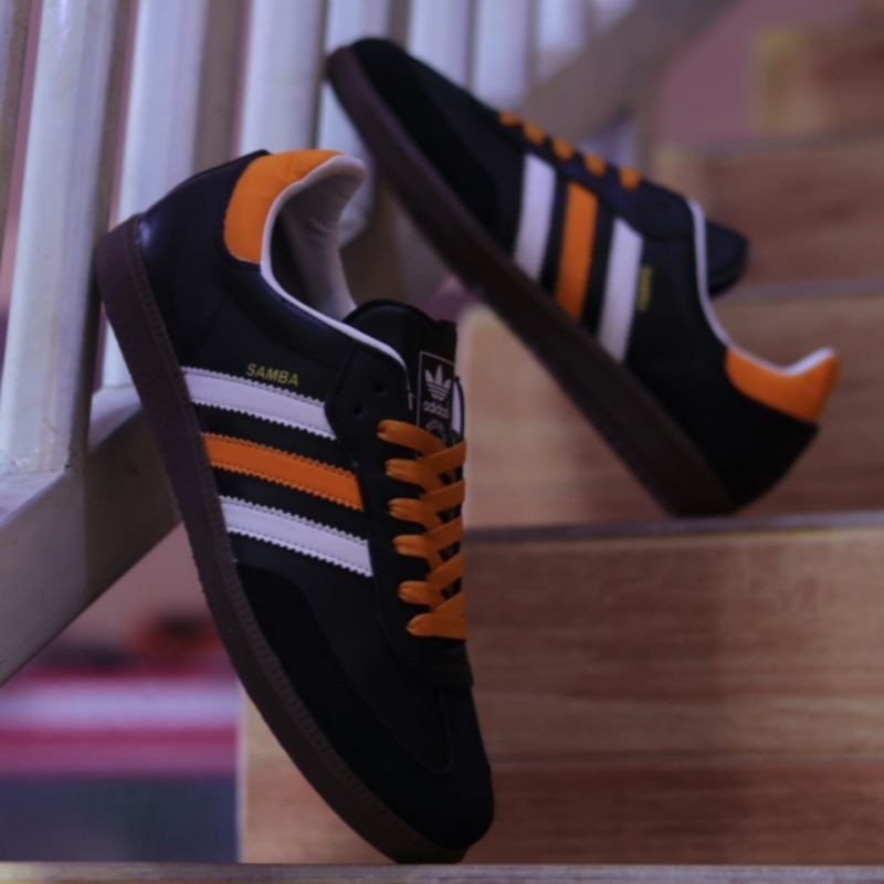 Hitam Adidas SAMBA Black เนเธอร์แลนด์ PREMIUM รองเท้าผู้ชาย