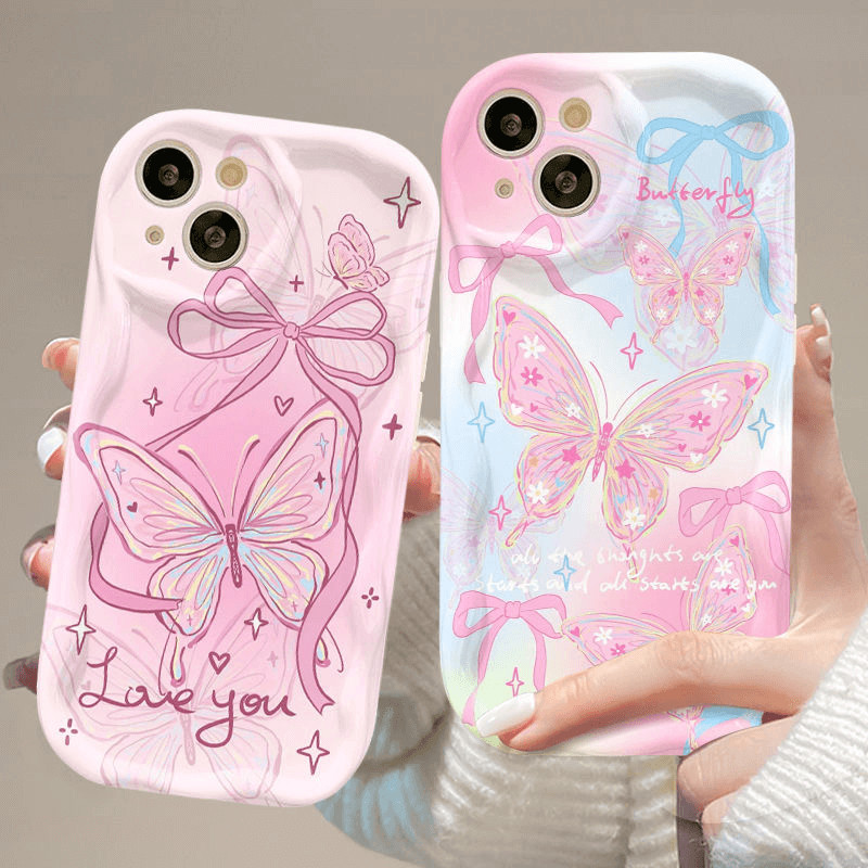 เคส OPPO A3 A60 A79 A18 A38 A78 A77 5G A58 A57 2022 A17 A17K A16S A16 A16E A16K A74 A95 A94 A93 A76 A96 A55 A54 4G A15 A15S A53 A33 A52 A72 A92 A31 A7 A5S A12 A11K F11 A1K A3S A12E A9 A5 2020 Coquette Pink Ribbon Butterfly Anti-fall Phone Case NY 127